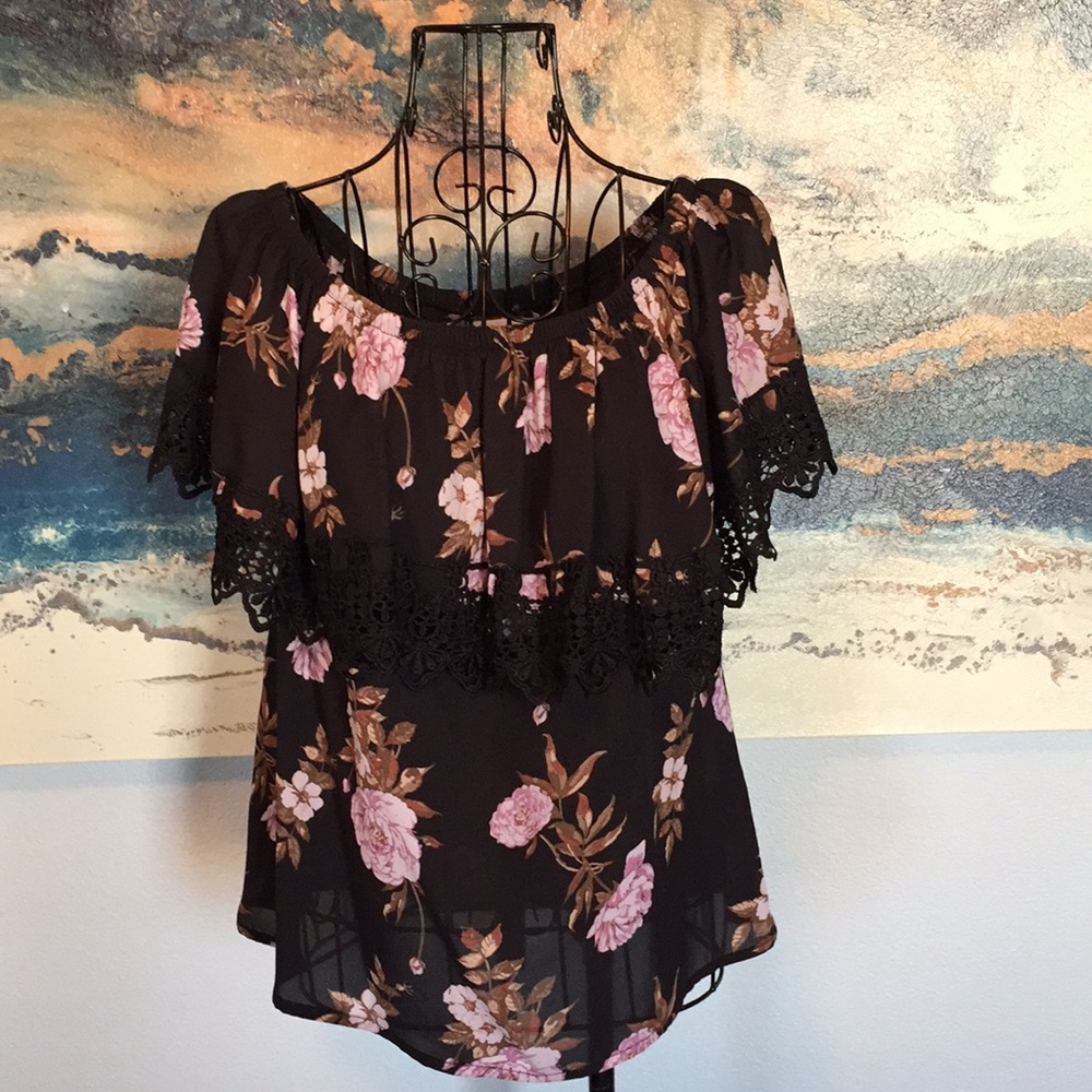 Floral peasant top